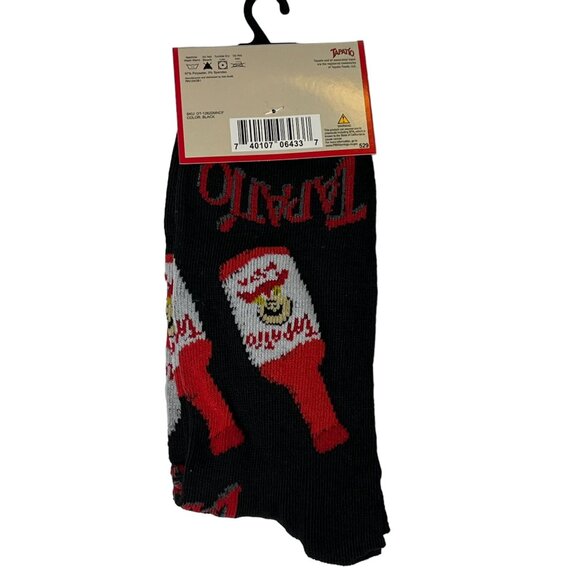 Spicy Sauce Crew Socks — Red & Black Funny Foodie Gift Men’s 6–13 - Picture 2 of 3